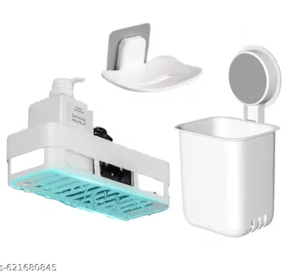 Adhesive Bathroom Organizer Set of 3 - Bundle of 2