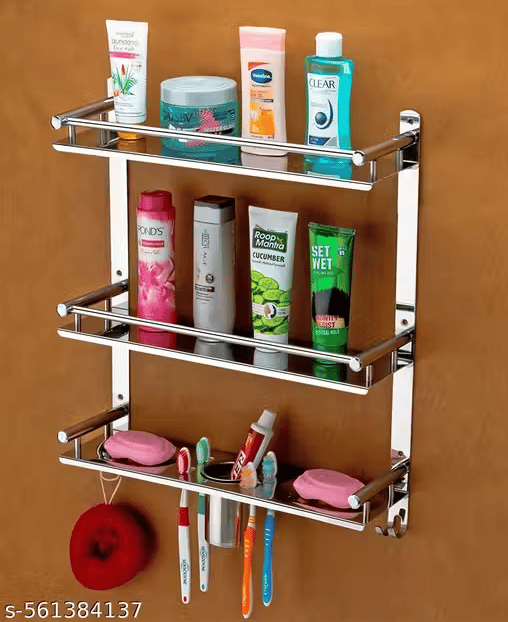 Premium Stainless Steel Bathroom Accessories Set with Tumbler & Hooks