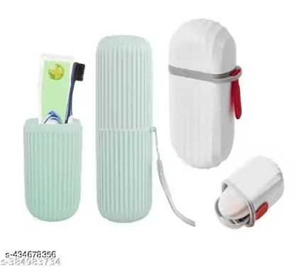 Travel Bathroom Storage Combo - Soap Box & Toothbrush Holder - Bundle of 2