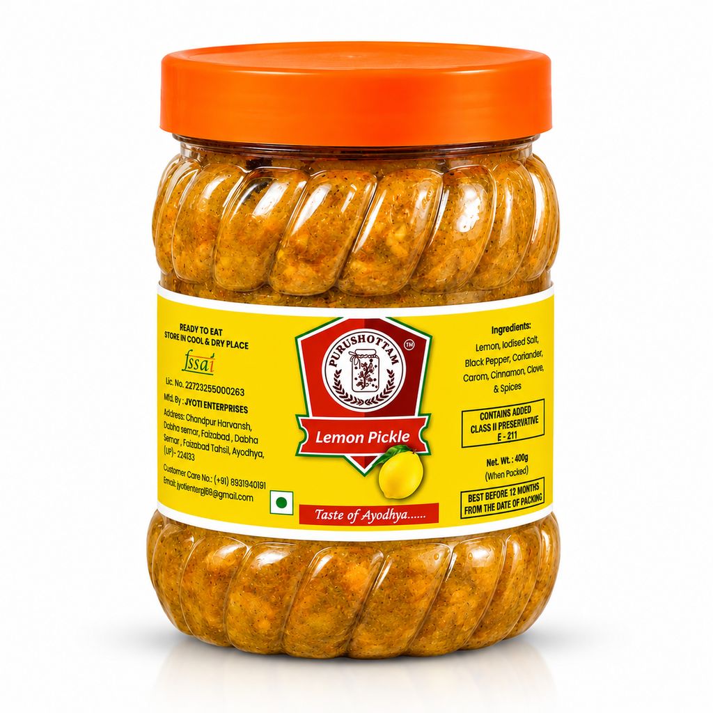 Purushottam Traditional Lemon Pickle – Authentic Taste of Ayodhya | 500g