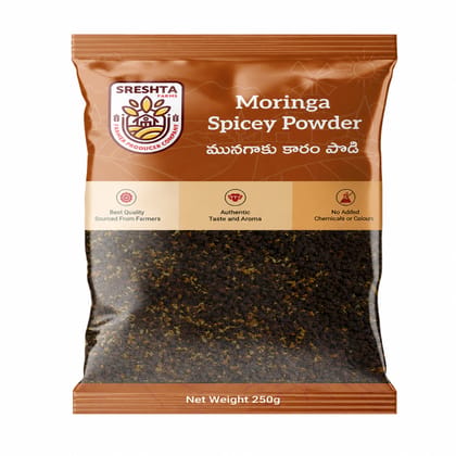 Sreshta Farms Moringa Leaf Karam Podi | Munagaku Powder | Traditional South Indian Spice Powder