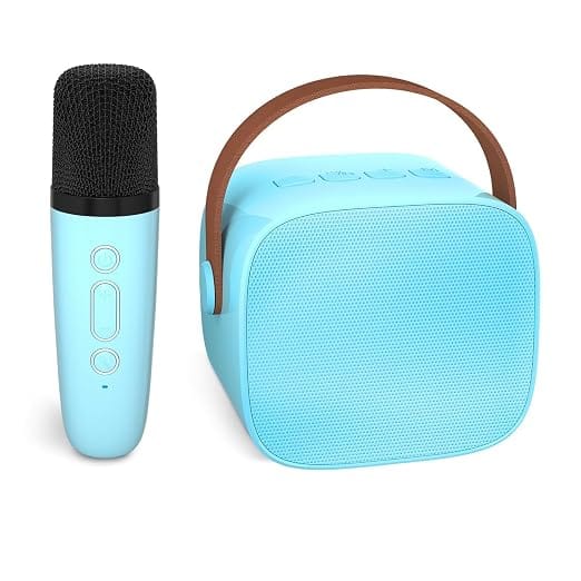 Karaoke Mic with Speaker for Kids | Bluetooth Speaker with Mic | Wireless Party Speaker with Lights | Mini Sound System | Mic with Bluetooth Speaker for Singing & Fun | Portable Karaoke Set