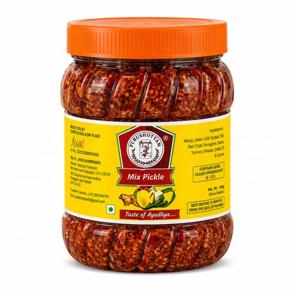 Purushottam Mix Pickle – Authentic Taste of Ayodhya | Traditional Indian Mixed Pickle | 500 g