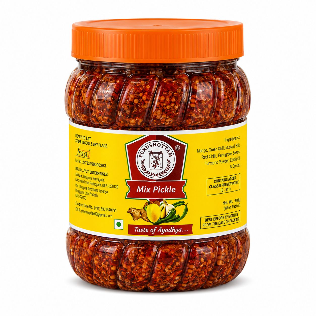 Purushottam Mix Pickle – Authentic Taste of Ayodhya | Traditional Indian Mixed Pickle | 500 g