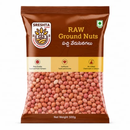 Sreshta Farms Raw Ground Nuts | Natural Whole Peanuts | Premium Groundnuts for Cooking & Snacking