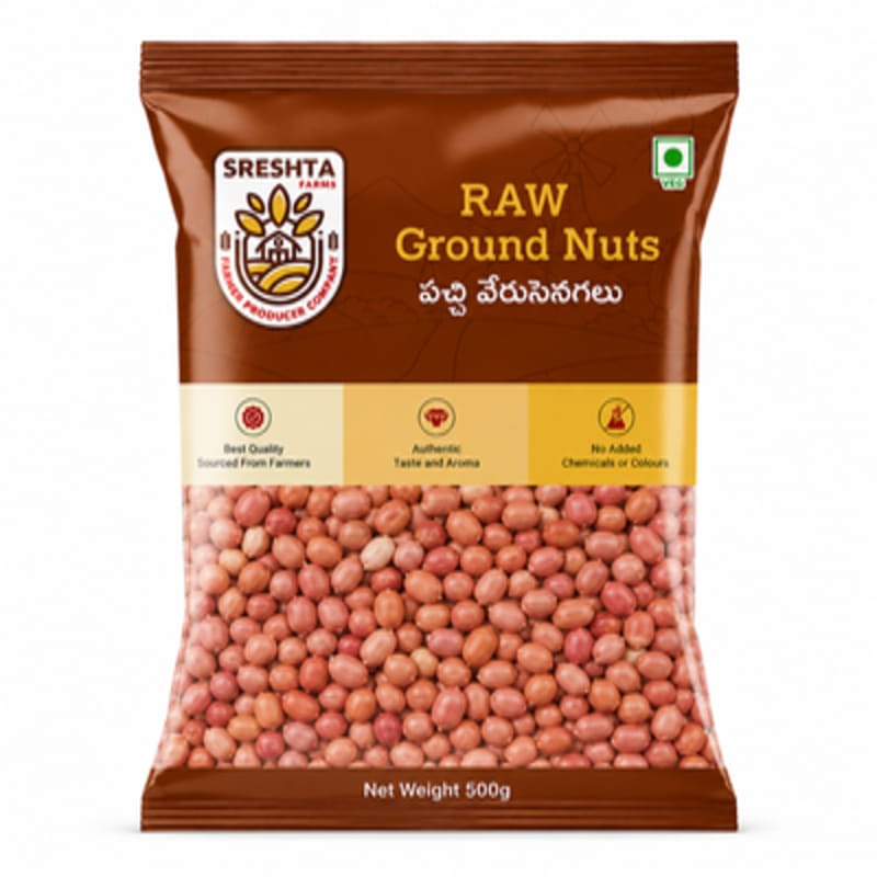 Sreshta Farms Raw Ground Nuts | Natural Whole Peanuts | Premium Groundnuts for Cooking & Snacking
