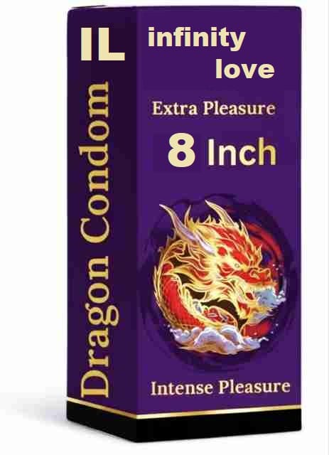 INFINITY LOVE Premium Dragons Condom  8 Inch Silicone Natural Color Extra Pleasure  Textured  Unflavoured  for Men try First