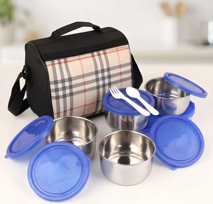 Topware 5 Container Lunch Box Set | Multi-Compartment Food Storage Lunch Box with Leak-Resistant Containers | Reusable Meal Prep & Office, School, Travel Lunch Box Bag Set (Original)