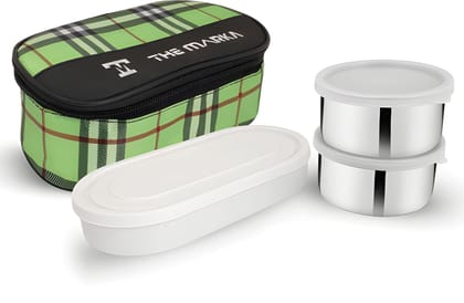 3 Box Tiffin Lunch Box with Carry Bag | Stainless Steel Food Container Set for Office, School, College, Travel & Daily Use | Lunch Box for Men, Women, Students & Kids  (Original)