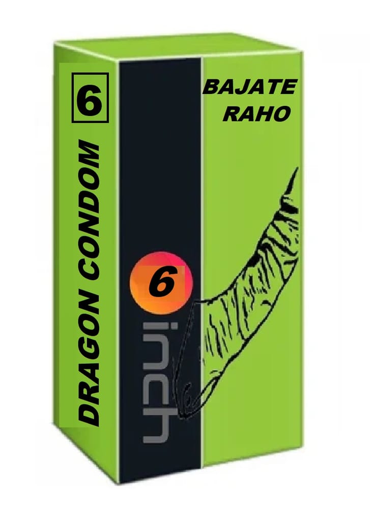 BAJATE RAHO Silicone Dragon Condom 6 Inch Brown Reusable