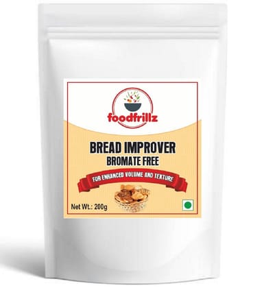 foodfrillz Bread Improver, 200 g for Bread Making, Soft Dough, Bromate Free foodfrillz Bread Improver, 200 g for Bread Making, Soft Dough, Bromate Free