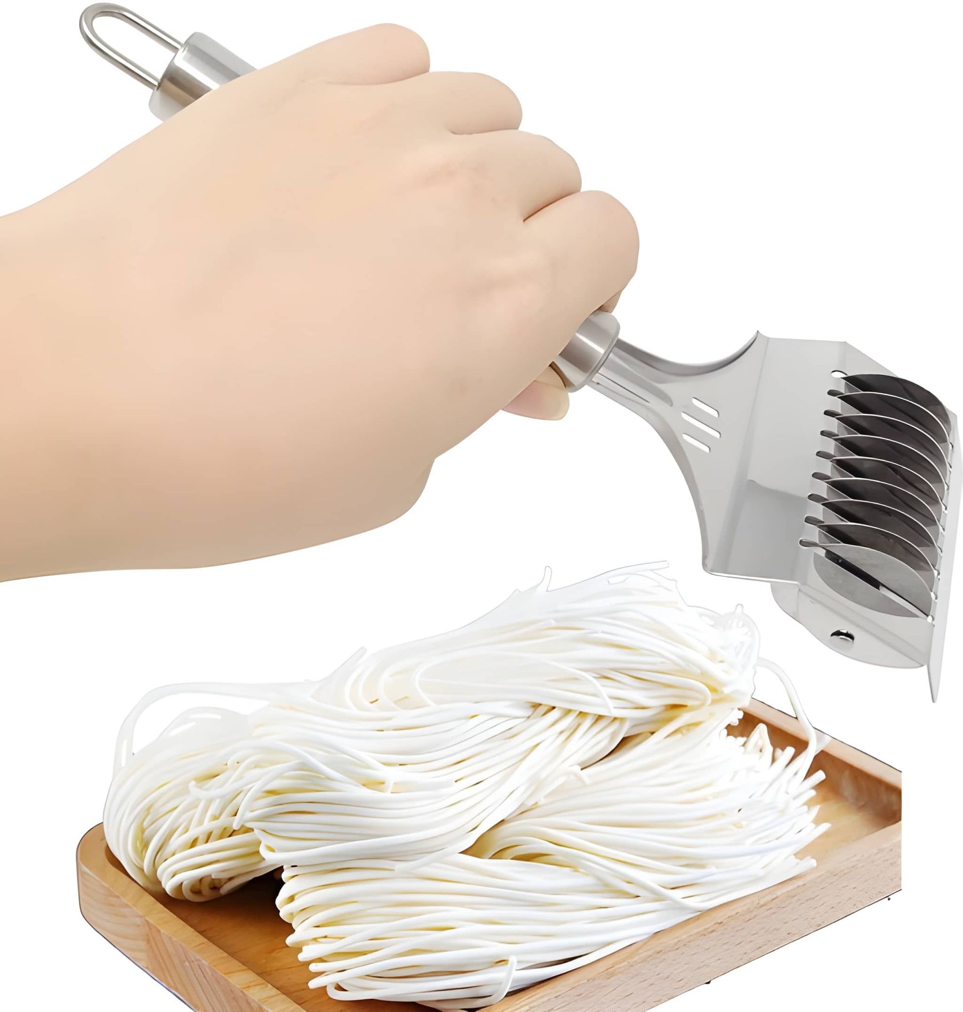 Heavy Duty Stainless Steel Pasta Spaghetti Noodle Cutter Maker | Manual Pasta & Noodle Cutting Tool | Multipurpose Homemade Pasta Cutter for Spaghetti, Noodles & Fresh Dough | Kitchen Pasta Making Tool (Original)