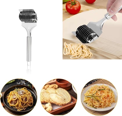 Heavy Duty Stainless Steel Pasta Spaghetti Noodle Cutter Maker | Manual Pasta & Noodle Cutting Tool | Multipurpose Homemade Pasta Cutter for Spaghetti, Noodles & Fresh Dough | Kitchen Pasta Making Tool (Original)