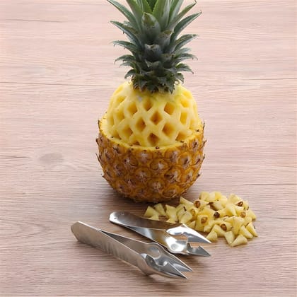 Heavy Duty Stainless Steel Pineapple Eye Remover Tool | Pineapple Eye Peeler & Seed Remover | Manual Fruit Corer, Cutter & Slicer Kitchen Tool (Original)
