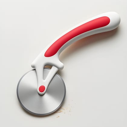 Heavy Duty WUGO Premium Pizza Cutter Wheel | Stainless Steel Rotating Pizza Cutter for Pizza, Sandwich, Paratha & Chapati | Food Grade Cutting Wheel with Non-Slip Ergonomic Handle | Kitchen Slicer (Original)