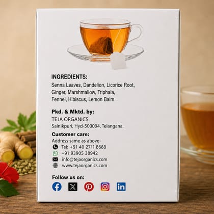 Constipation Relief 25 Tea Bags |  Supports Bowel Regularity & Gut Health Bell Comfort, Lubricate the Intestines Helps to improve Bowel movement Helps to reduce stomach cramps & Bloating
