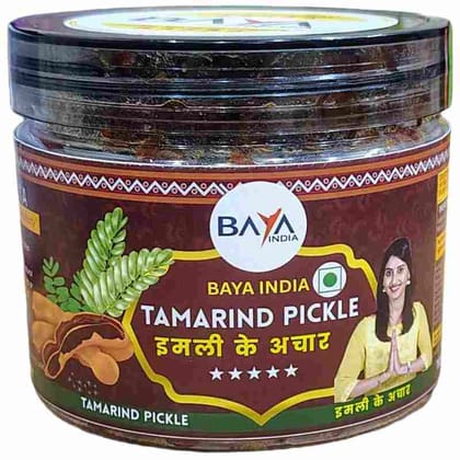 Baya India Sweet & Tangy Homemade Tamarind Pickle | Imli Ka Achar | Made with Natural Ingredients | No Artificial Colors | No Added Chemicals | Preservative-Free 