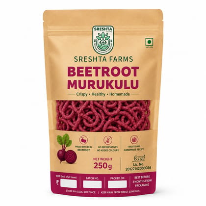 Sreshta Farms Beetroot Murukulu | Crispy Beetroot Murukku | Traditional South Indian Snack