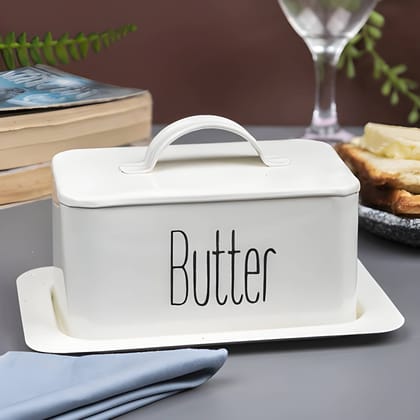 Heavy Metal Butter Dish with Lid 500 g | Large Deep Butter Storage Container for Kitchen | Rust-Resistant Butter Box with Cover | Reusable Butter Keeper for Refrigerator & Dining Table (Original)