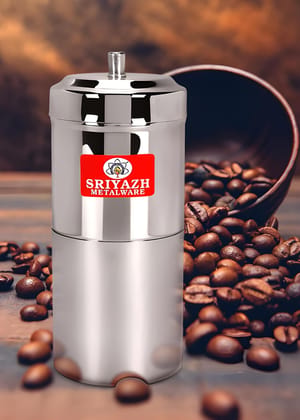 Heavy Metal Coffee Filter 4 Cups | Reusable Manual Coffee Maker & Dripper | Fine Mesh Coffee Strainer for South Indian Filter Coffee | Stainless Steel Coffee Brewing Filter for Home & Office (Original)