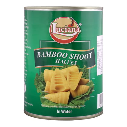 Luciana Bamboo Shoot Halves in Water | Canned Bamboo Shoots | Ready-to-Cook Bamboo Shoots | Convenient Asian Vegetable Ingredient