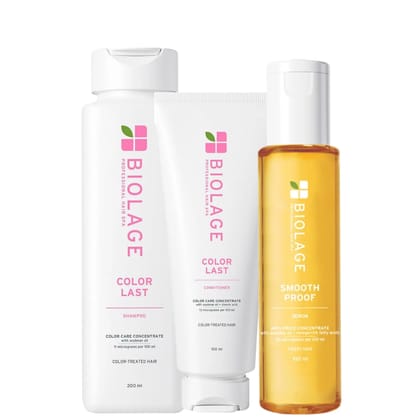 Biolage Cololast (shampoo&conditioner 200ml,100ml) + smoothproof serum(100ml) Pack of 3