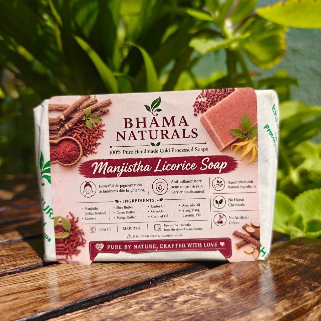 Bhama Naturals Manjistha & Licorice Cold Processed Handmade Soap