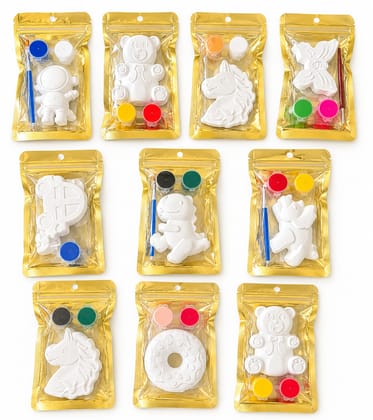 10 Pcs DIY Painting Kit for Kids | Birthday Return Gift Art & Craft Activity Set with Paints & Brush