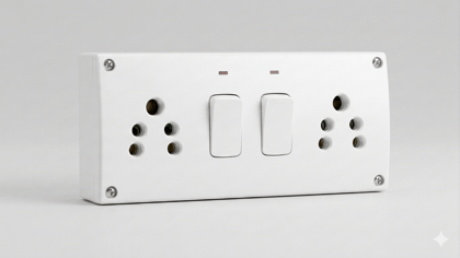 Heavy Duty 2 Way Extension Board with 10ft Cable | Individual Switches & LED Indicators | 3-Pin Power Strip for Home & Kitchen Appliances | White 2-Socket Switchboard