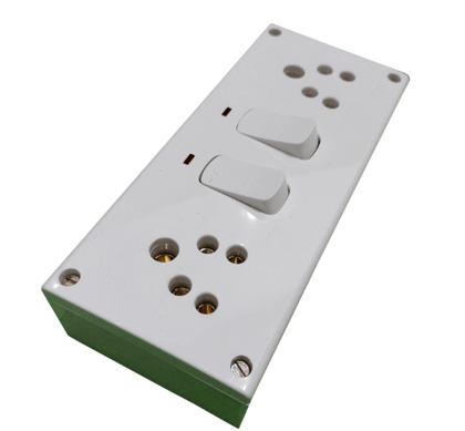 Heavy Duty 2 Way Extension Board with 10ft Cable | Individual Switches & LED Indicators | 3-Pin Power Strip for Home & Kitchen Appliances | White 2-Socket Switchboard