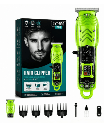 Transparent Hair Clipper For Men Professional Electric Razor For Salon And Barber Shop Use