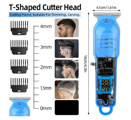 Transparent Hair Clipper For Men Professional Electric Razor For Salon And Barber Shop Use