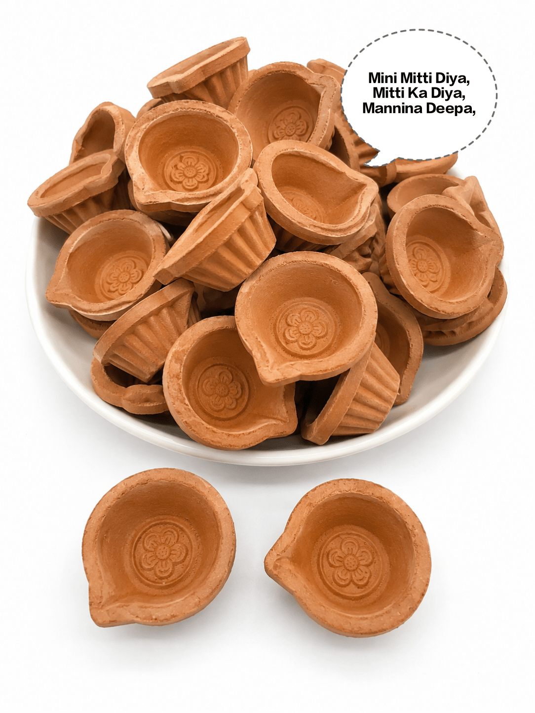 Mini Mitti Diya, Mitti Ka Diya, Mannina Deepa, Maticha Diwa, Mann Vilakku, Matti Deepam, Matir Pradeep, Mannu Vilakku, Mitti Diwa