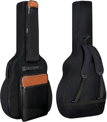 Acoustic Guitar Bag with Extra Thick 0.5-inch Padding,40 41 42 inch Gig Guitar Bag with Adjustable Shoulder Straps, Internal Neck Magic Tape, Back Hanger Loop, Waterproof Wear-resistant (Black)