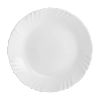 CELLO Imperial Plainware Dinner Plate, 19cm Quarter Plate, Set of 6 | Opal Glass Dinner Plates | White Dinner Plates for 6 Serving | Crockery Set for Dining