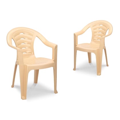 MAHARAJA Sunrise for Home,Office | Comfortable | ArmRest | Bearing Capacity Upto 200Kg Plastic Outdoor Chair