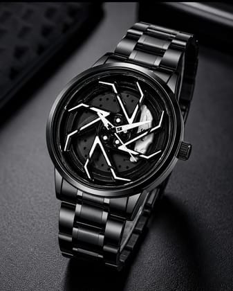 Menโs wheel watch Premium 360 rotesion Black Analog Wrist Watch Menโs wheel watch Premium 360 rotesion Black Analog Wrist Watch