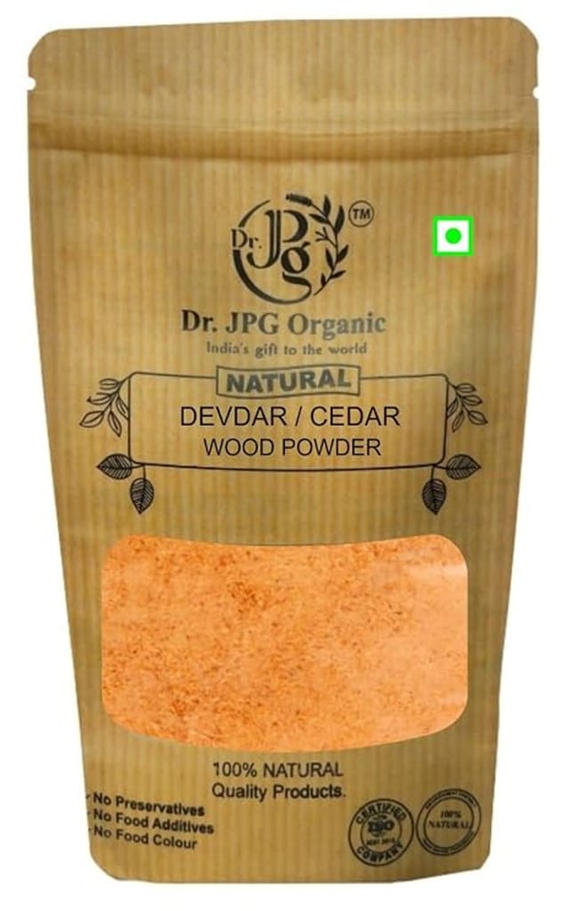 Dr. JPG Organic herbals Natural Devdar/Cedar Wood Powder (Cedrus Deodara) 100 g/ISO & GMP Certified (Pack Of 2)