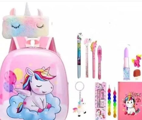 Maha Stationery Pack for Girls All in One Travel Accessories for Girls Unicorn Theme School Stationery Set Unicorn Bag, Pouch Pen Pencil Etc All in 1 Stationery Return Gift Set for Girls ₹513 - Stationery | Buy online on ZillyBuy