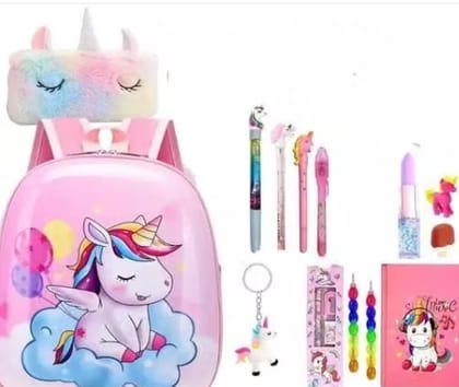 Maha Stationery Pack for Girls All in One Travel Accessories for Girls Unicorn Theme School Stationery Set Unicorn Bag, Pouch Pen Pencil Etc All in 1 Stationery Return Gift Set for Girls ₹513