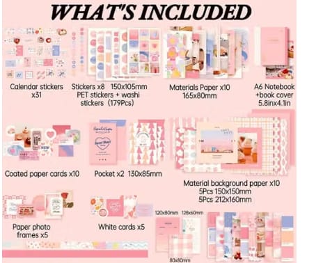 BIGMOTHERS Vintage Aesthetic Scrapbook Kit(346Pcs)