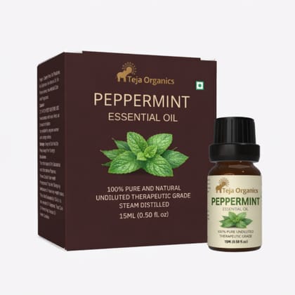 Peppermint Essential Oil 15ml | 100% Pure Natural Oil | Uplifting minty fragrance | Strong Cooling Effect | Provides instant freshness & relief | Energizing and Soothing | Skin care | Hair care | Steam inhalation | Diffuser | Aromatherapy 