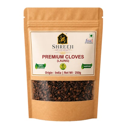 Shreeji Spicecraft Whole Cloves Laung Raw Aromatic Whole Spices Sabut Long for Cooking Indian Masala Chai Biryani Kadha Spice Pouch
