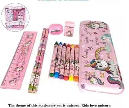 Unicorn Stationary Kit for Girls Pencil Pen Book Eraser Sharpener - Stationary Kit Set for Girls/Birthday Gift (Multicolor) ₹173