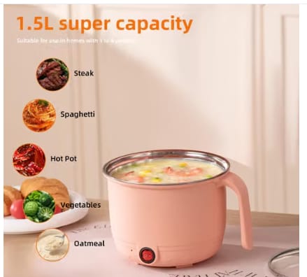 Electric Multi Cooker with steamer | Rice Cooker | 5 egg tray | 1.2 litre 600 Watt | 3 Boiling Modes | Stainless Steel body | Egg boiler | Tea, Soup, Noodles maker