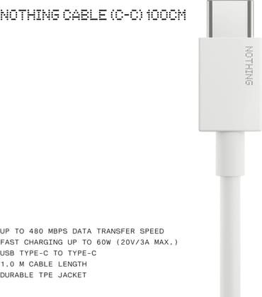Nothing USB Type C Cable 60 W 1 m TPE Jacket C270 NEW