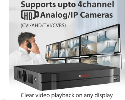 CP Plus IP illumax 4 CH AI NVR, 4MP 4 Bullet IP Cameras [Color Night Vision + Built-in Audio MIC + SMART Dual Light + Motion Detection] + 1 TB HDD + 4+2 POE Switch + CAT 6 Cable Combo