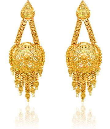 LUV FASHION Golden Jhumki Earrings ( Pack of 1 )