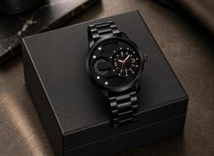 CURREN Menโs Black Analog Quartz Watch CURREN Menโs Black Analog Quartz Watch