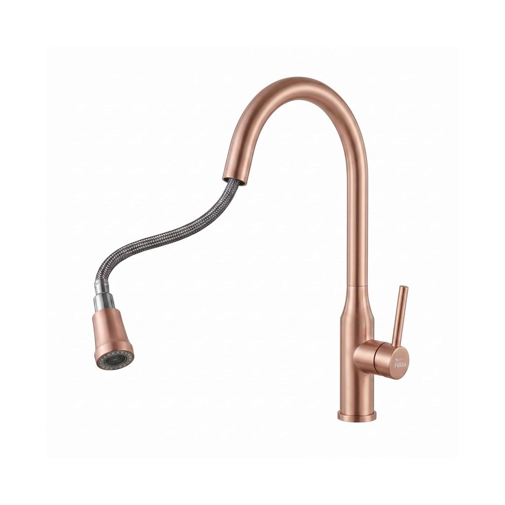 Omega Single-Flow 360° Hot & Cold 304 Stainless Steel Kitchen Mixer Faucet Rose gold
